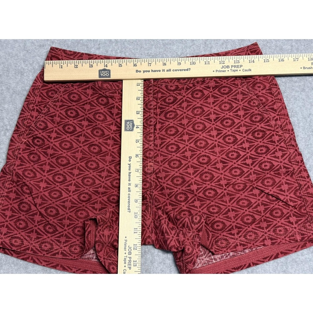 Sportif USA Chino Shorts Womens 8 Red Geometric Print Poplin Cotton Casual - Picture 4 of 8